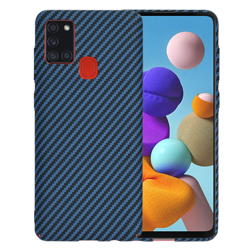 Husa Samsung Galaxy A21s Techsuit Carbonite FiberShell, cyan