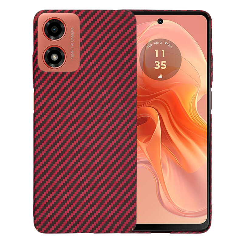 Husa Motorola Moto G04s Techsuit Carbonite FiberShell, rosu