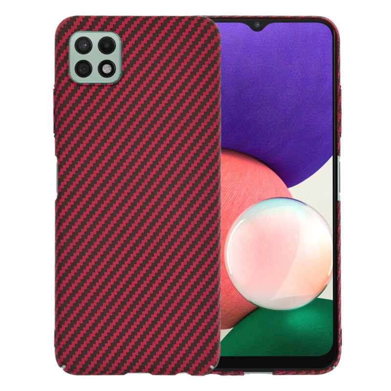 Husa Samsung Galaxy A22 5G Techsuit Carbonite FiberShell, rosu