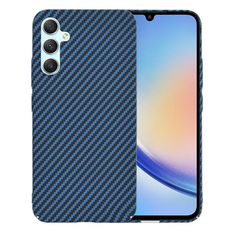 Husa Samsung Galaxy A34 5G Techsuit Carbonite FiberShell, cyan