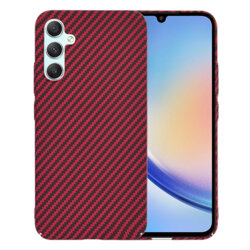 Husa Samsung Galaxy A34 5G Techsuit Carbonite FiberShell, rosu