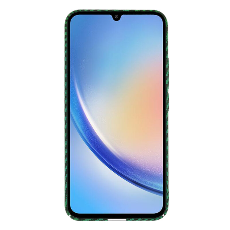 Husa Samsung Galaxy A34 5G Techsuit Carbonite FiberShell, verde