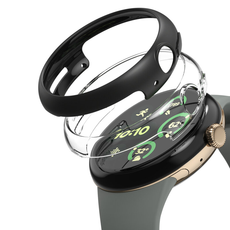 [Pachet 2x] Husa Google Pixel Watch 3 41mm Ringke Slim, transparenta / negru