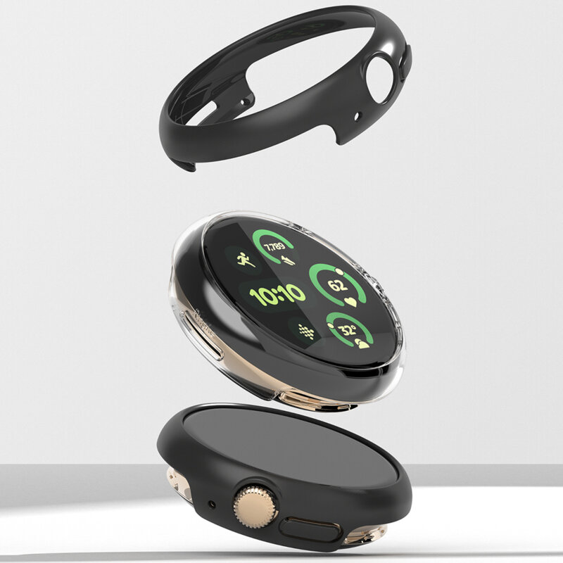 [Pachet 2x] Husa Google Pixel Watch 3 45mm Ringke Slim, transparenta / negru
