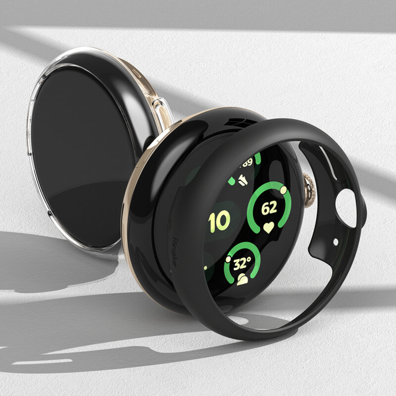 [Pachet 2x] Husa Google Pixel Watch 3 45mm Ringke Slim, transparenta / negru