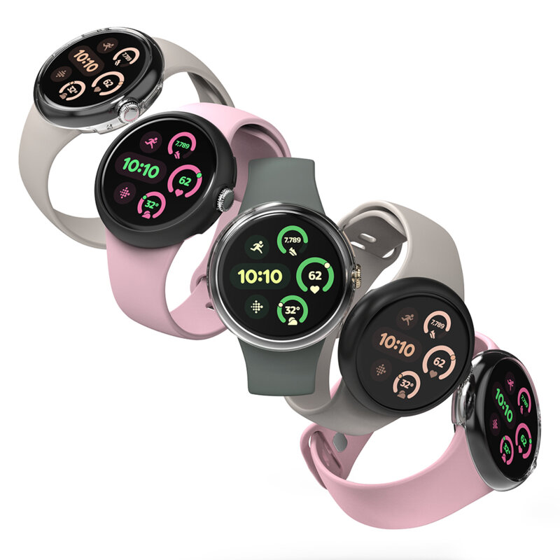 [Pachet 2x] Husa Google Pixel Watch 3 45mm Ringke Slim, transparenta / negru