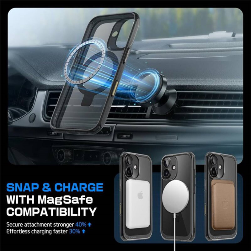 Husa iPhone 16 Pro Supcase Unicorn Beetle MagStand, negru frost