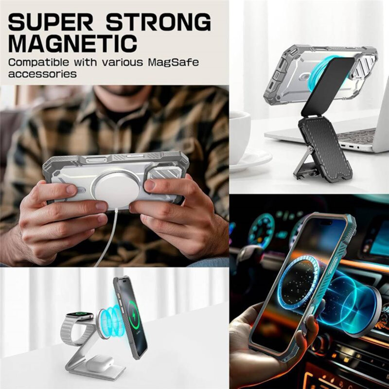 Husa iPhone 16 Pro Max Supcase Unicorn Beetle XT MagSafe, alb