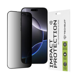 Folie sticla iPhone 16 Pro Max Techsuit 111D Privacy Full Glue, negru