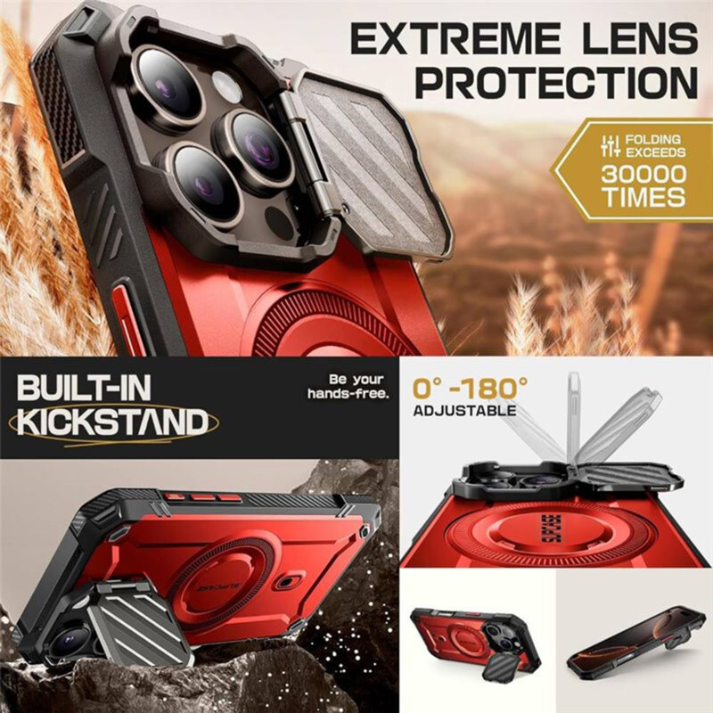Husa iPhone 16 Pro Supcase Unicorn Beetle XT MagSafe, rosu