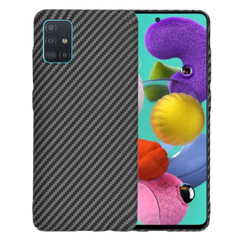 Husa Samsung Galaxy A51 4G Techsuit Carbonite FiberShell, negru