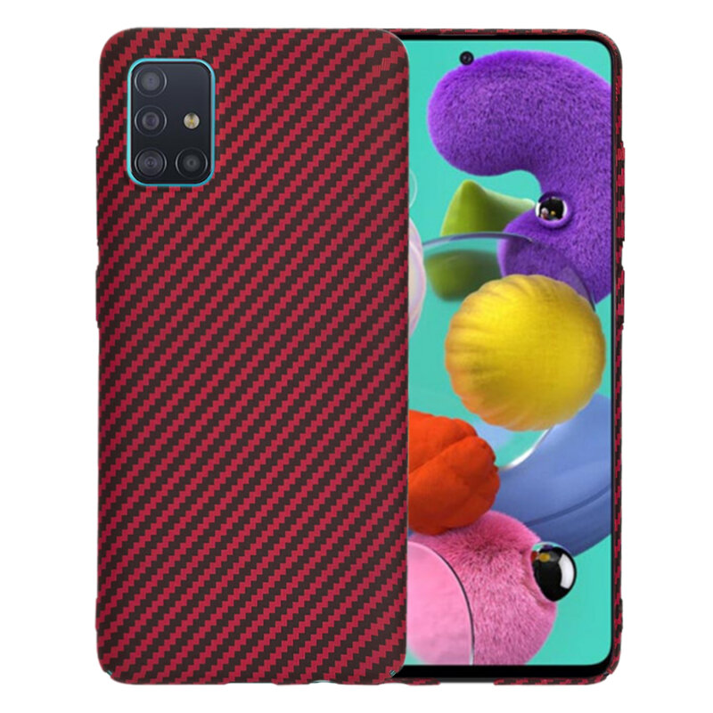 Husa Samsung Galaxy A51 4G Techsuit Carbonite FiberShell, rosu