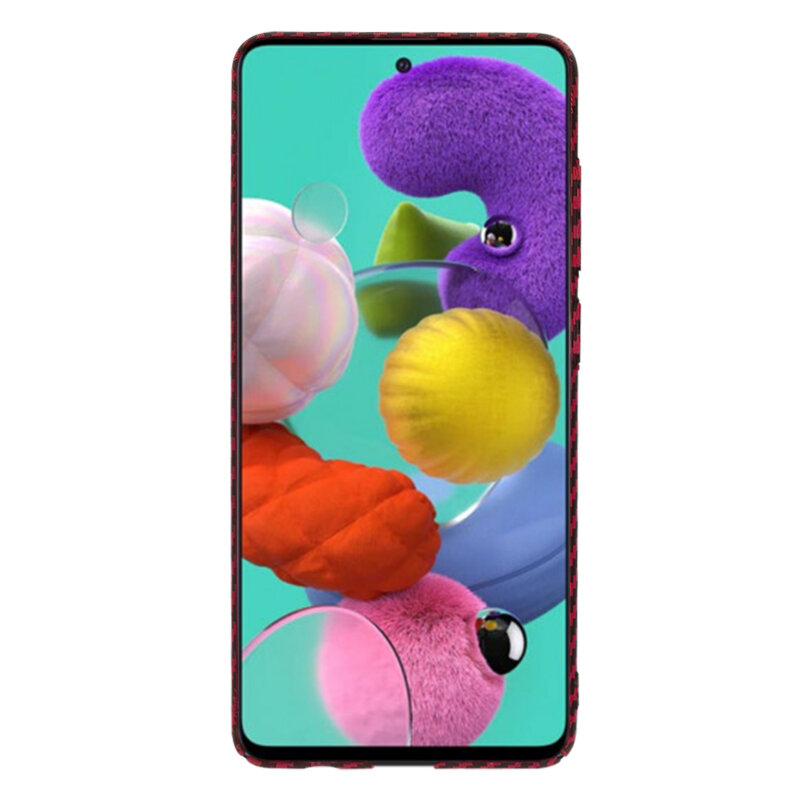 Husa Samsung Galaxy A51 4G Techsuit Carbonite FiberShell, rosu