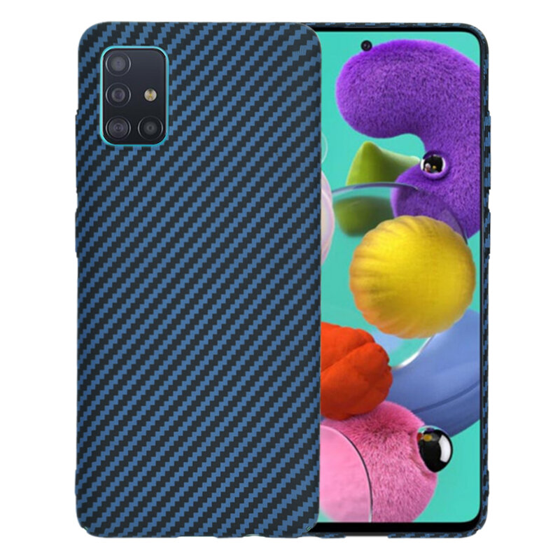 Husa Samsung Galaxy A51 4G Techsuit Carbonite FiberShell, cyan