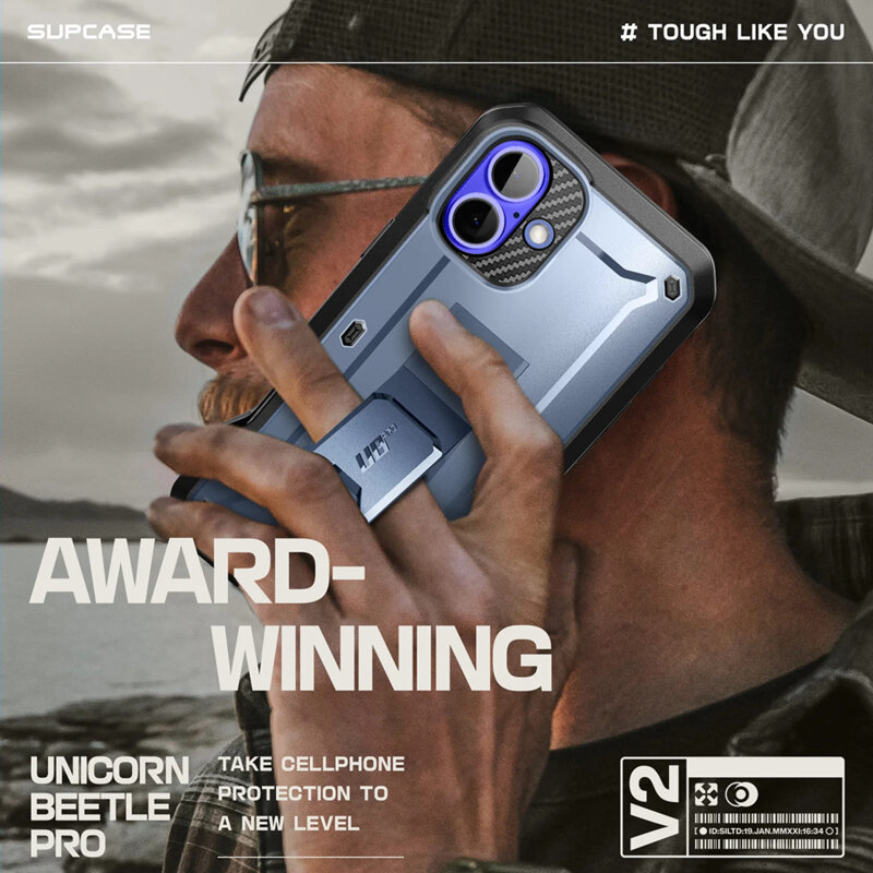 Husa iPhone 16 Supcase Unicorn Beetle Pro, albastru