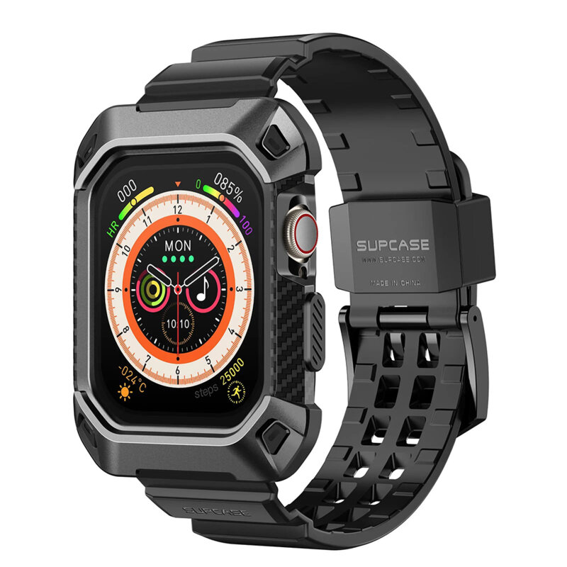 [Pachet husa + curea] Apple Watch 10 42mm Supcase Unicorn Beetle Pro, negru