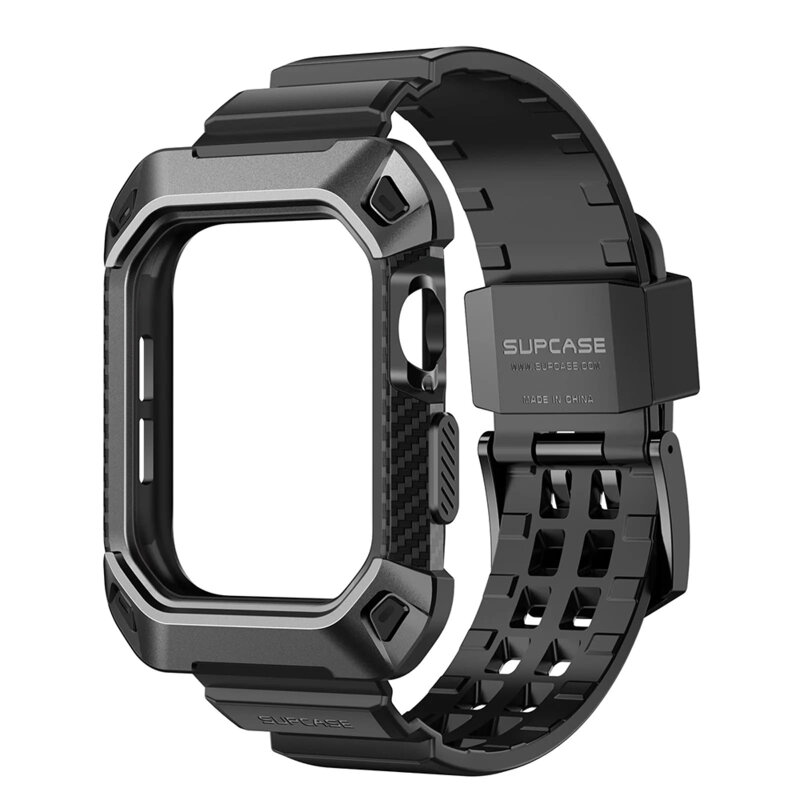 [Pachet husa + curea] Apple Watch 10 42mm Supcase Unicorn Beetle Pro, negru