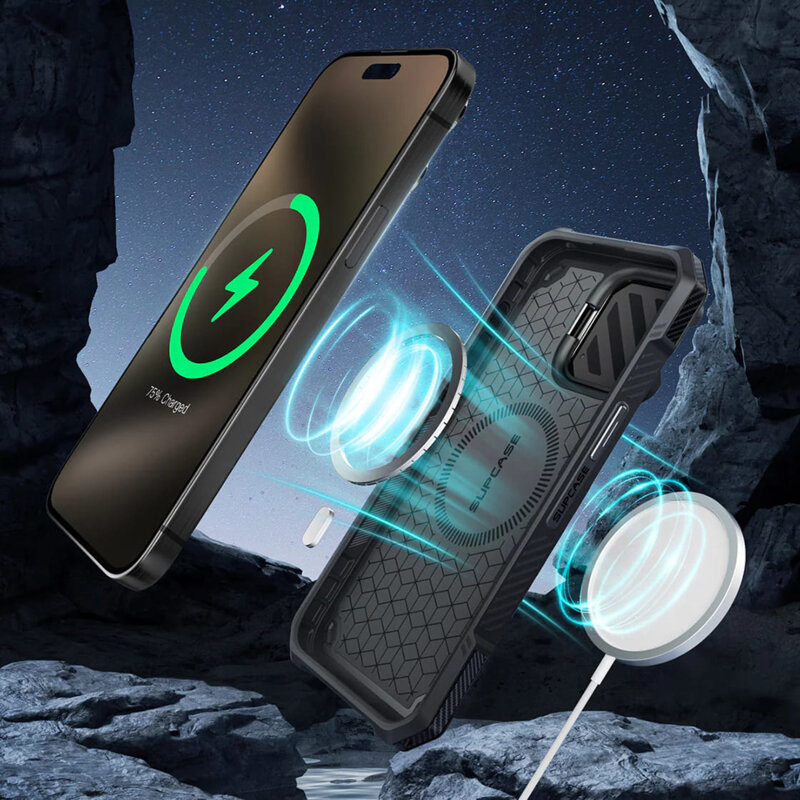 Husa iPhone 16 Pro Max Supcase Unicorn Beetle XT MagSafe, gri
