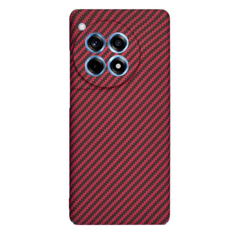 Husa OnePlus 12R Techsuit Carbonite FiberShell, rosu