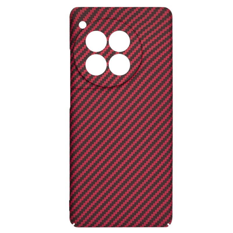 Husa OnePlus 12R Techsuit Carbonite FiberShell, rosu
