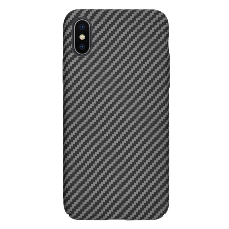 Husa iPhone X, iPhone 10 Techsuit Carbonite FiberShell, negru