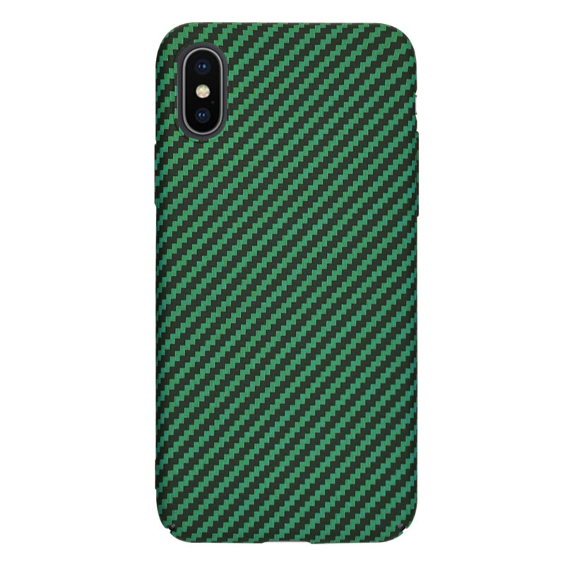 Husa iPhone XS Techsuit Carbonite FiberShell, verde