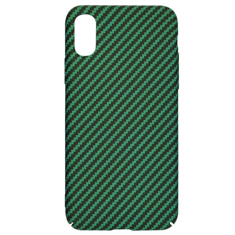 Husa iPhone XS Techsuit Carbonite FiberShell, verde