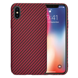 Husa iPhone X, iPhone 10 Techsuit Carbonite FiberShell, rosu