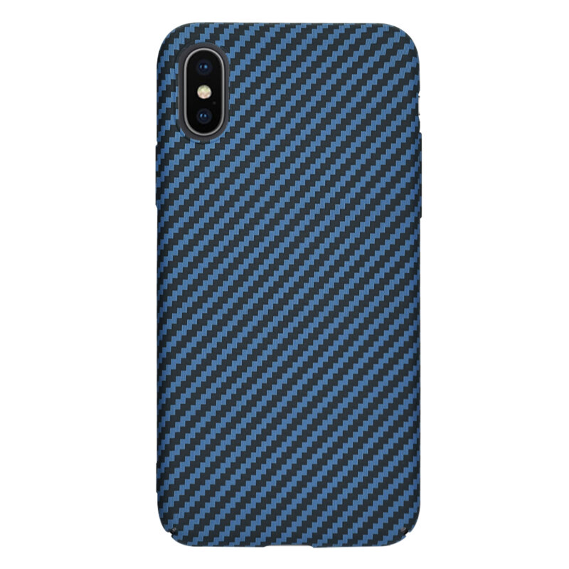 Husa iPhone XS Techsuit Carbonite FiberShell, cyan