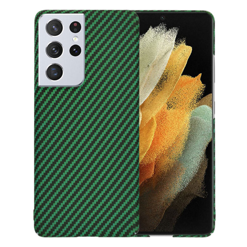 Husa Samsung Galaxy S21 Ultra 5G Techsuit Carbonite FiberShell, verde