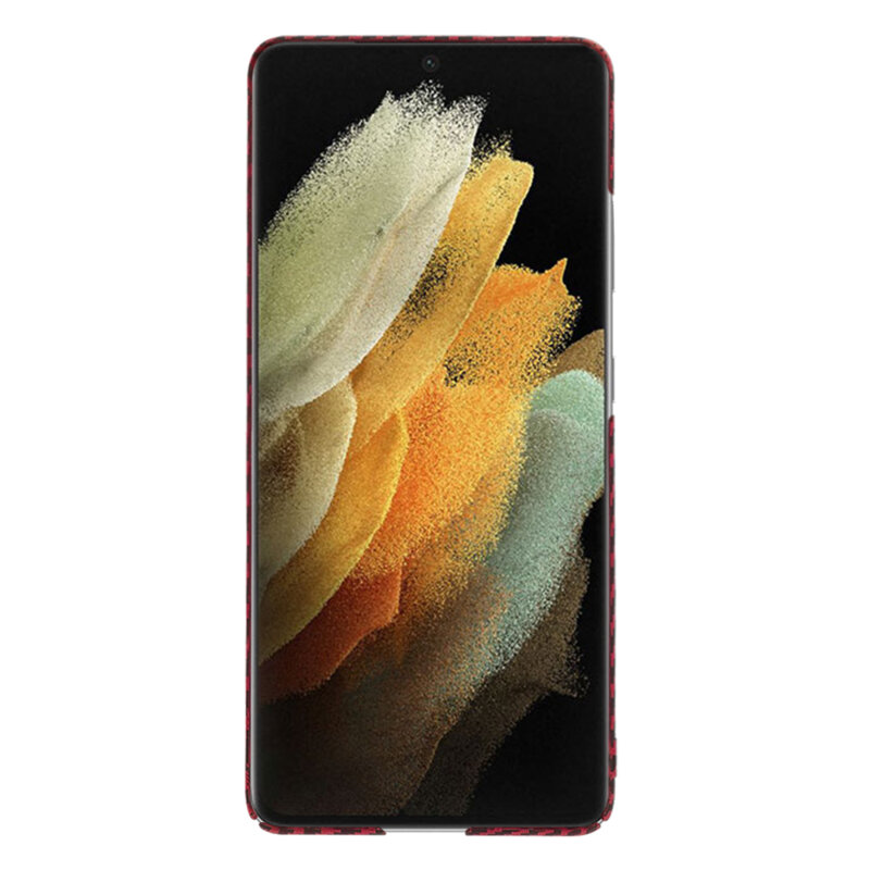 Husa Samsung Galaxy S21 Ultra 5G Techsuit Carbonite FiberShell, rosu