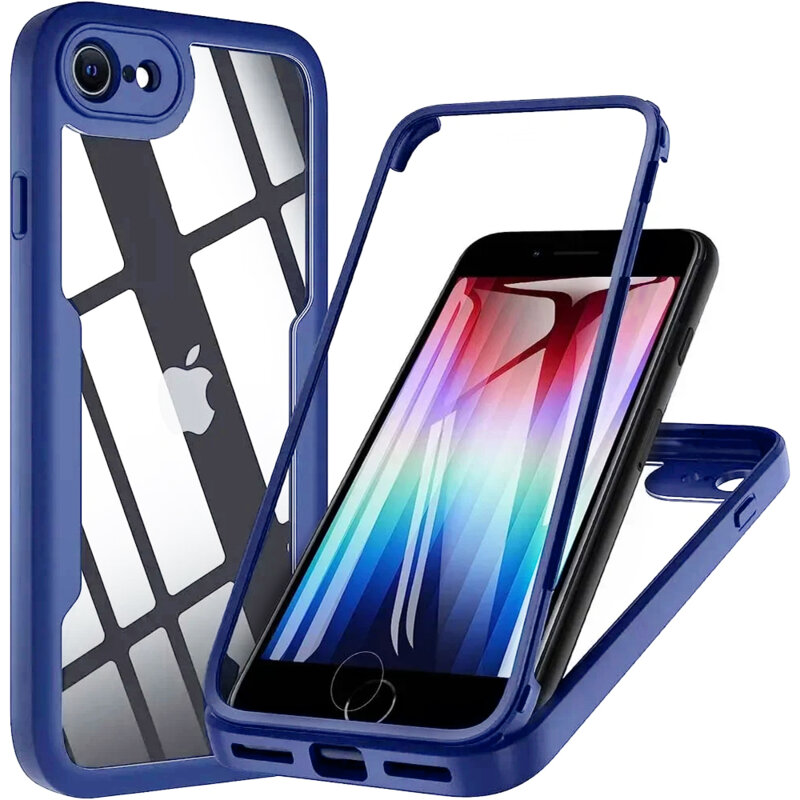 Husa 360° iPhone SE 3, SE 2022 Techsuit ColorVerse, albastru