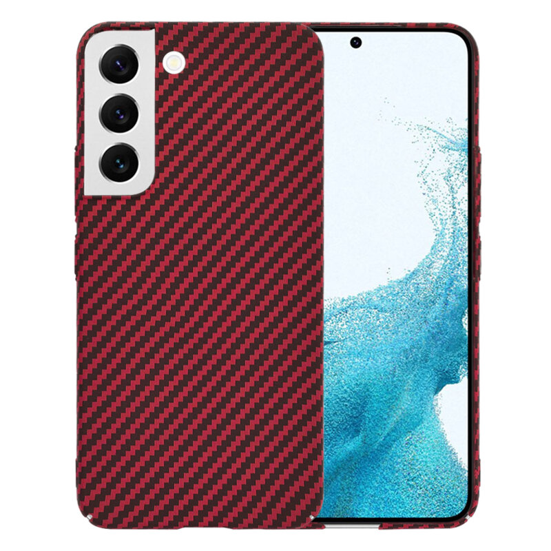 Husa Samsung Galaxy S22 5G Techsuit Carbonite FiberShell, rosu