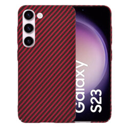 Husa Samsung Galaxy S23 Techsuit Carbonite FiberShell, rosu