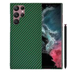 Husa Samsung Galaxy S22 Ultra 5G Techsuit Carbonite FiberShell, verde