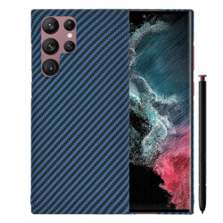 Husa Samsung Galaxy S22 Ultra 5G Techsuit Carbonite FiberShell, cyan