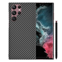 Husa Samsung Galaxy S22 Ultra 5G Techsuit Carbonite FiberShell, negru
