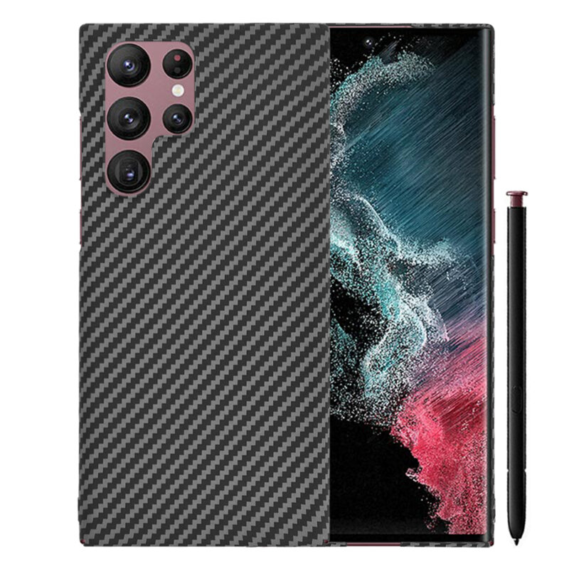 Husa Samsung Galaxy S22 Ultra 5G Techsuit Carbonite FiberShell, negru