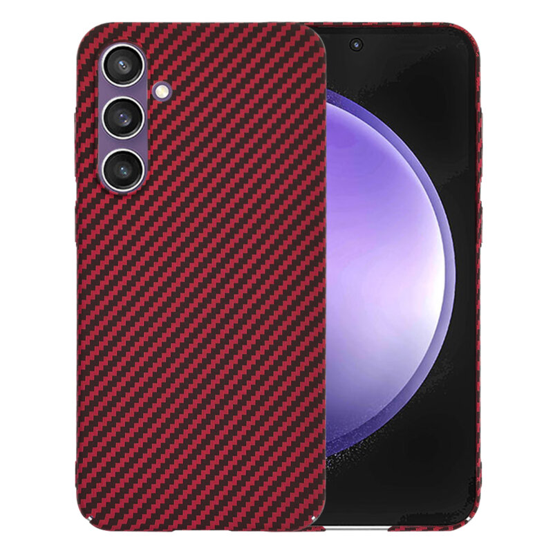 Husa Samsung Galaxy S23 FE Techsuit Carbonite FiberShell, rosu