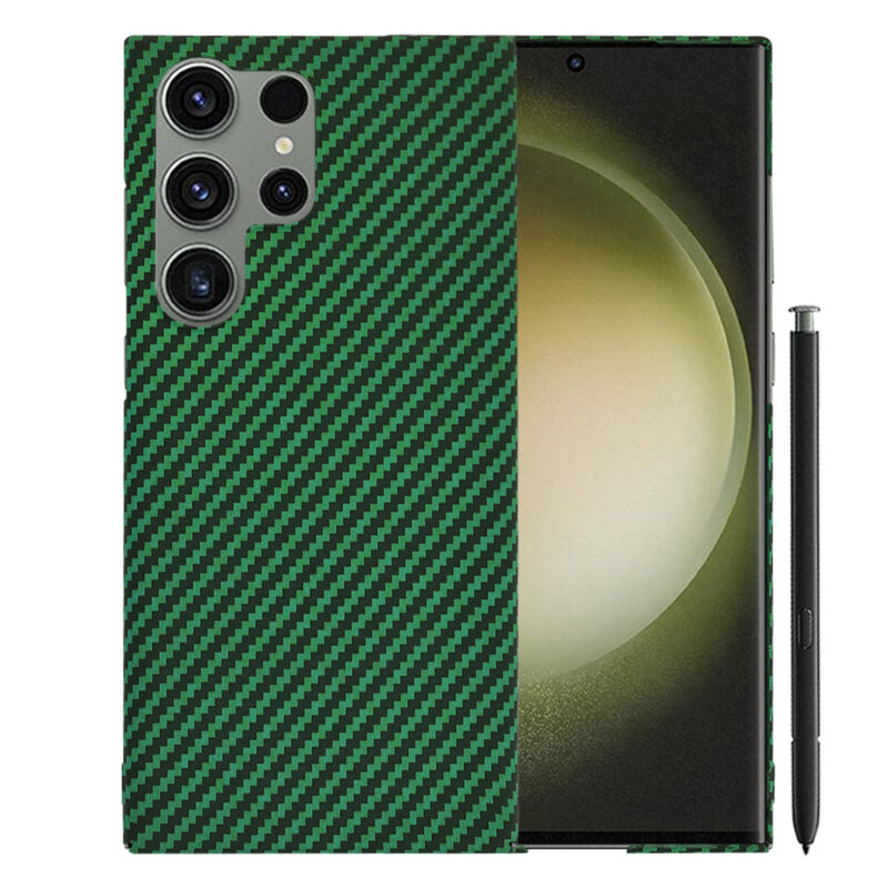 Husa Samsung Galaxy S23 Ultra Techsuit Carbonite FiberShell, verde