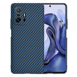 Husa Xiaomi 11T Techsuit Carbonite FiberShell, cyan