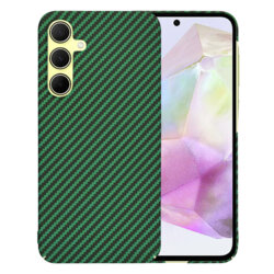 Husa Samsung Galaxy A35 5G Techsuit Carbonite FiberShell, verde