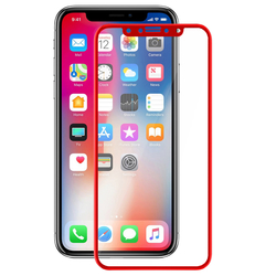 Folie Protectie iPhone X, iPhone 10 Sticla Securizata 3D FullGlue - Rosu