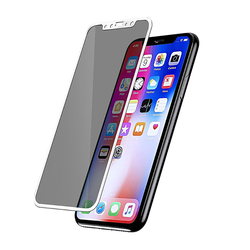 Folie Protectie iPhone X, iPhone 10 Sticla Securizata 3D FullGlue - Alb (PRIVACY)