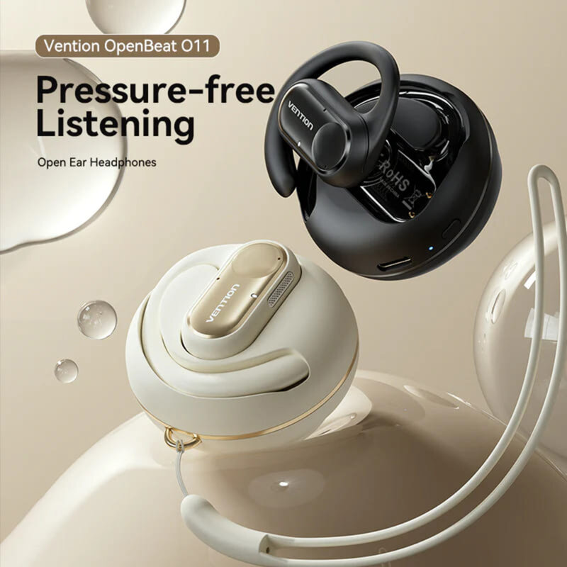 Casti open-ear wireless, IPX5, Vention OpenBeat O11, bej