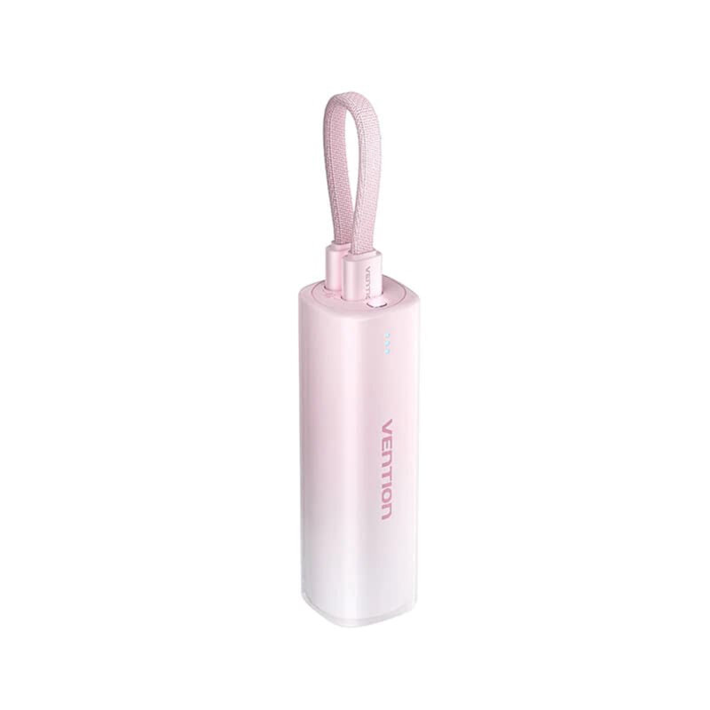 Baterie externa Type-C, Lightning Vention, 5000mAh, FHWR0, roz