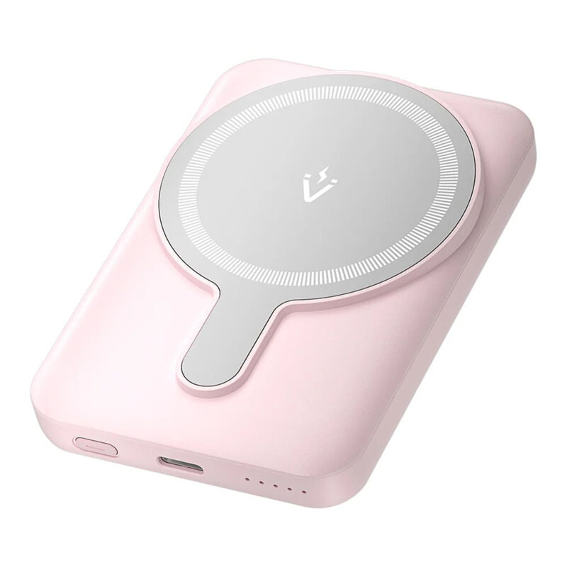 Baterie externa wireless, Type-C, 5000mAh, Vention, FHSP0, roz