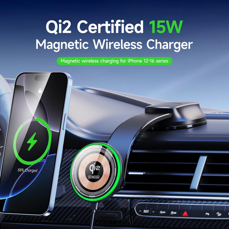 Suport auto bord incarcare wireless MagSafe Qi2 15W, Duzzona V5 Pro