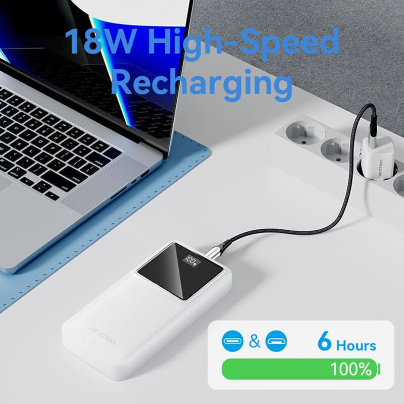 Power Bank USB-C, PD22.5W, 20000mAh Vention, FHLB0, negru