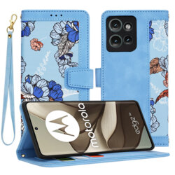 Husa personalizata fete Motorola Edge 50 Techsuit FlipCraft, bleu